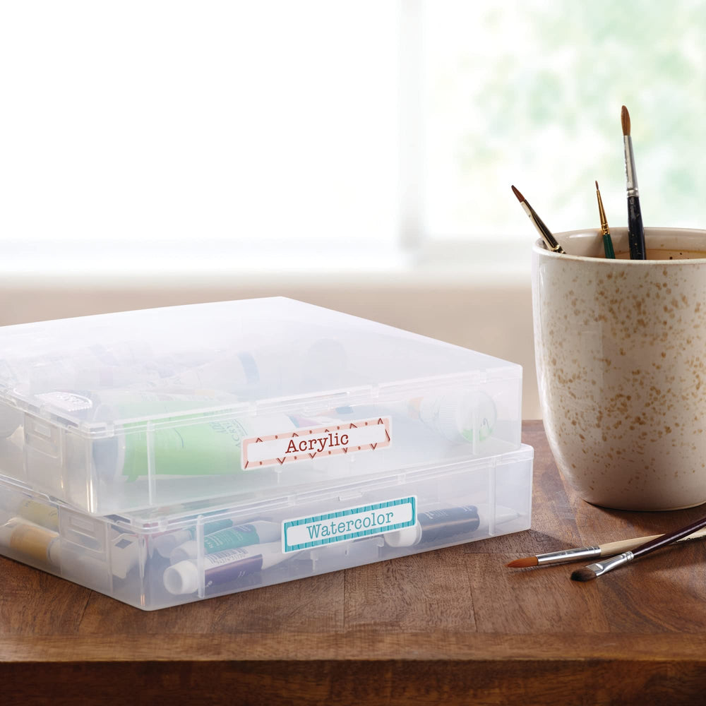 Avery labels in an office setting showing organized folders and time saved