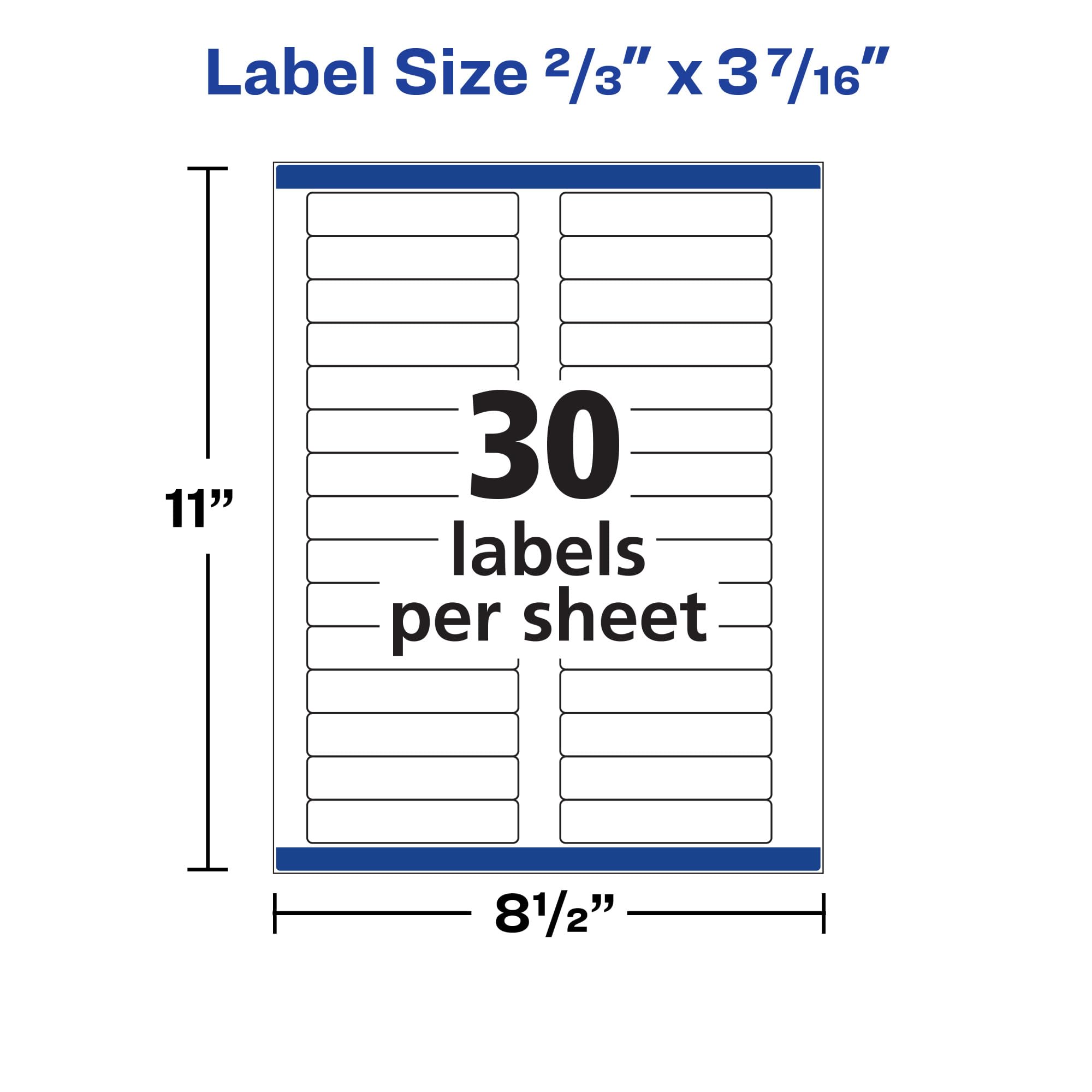 Avery printed labels with bold text, improving file visibility and quick scanning