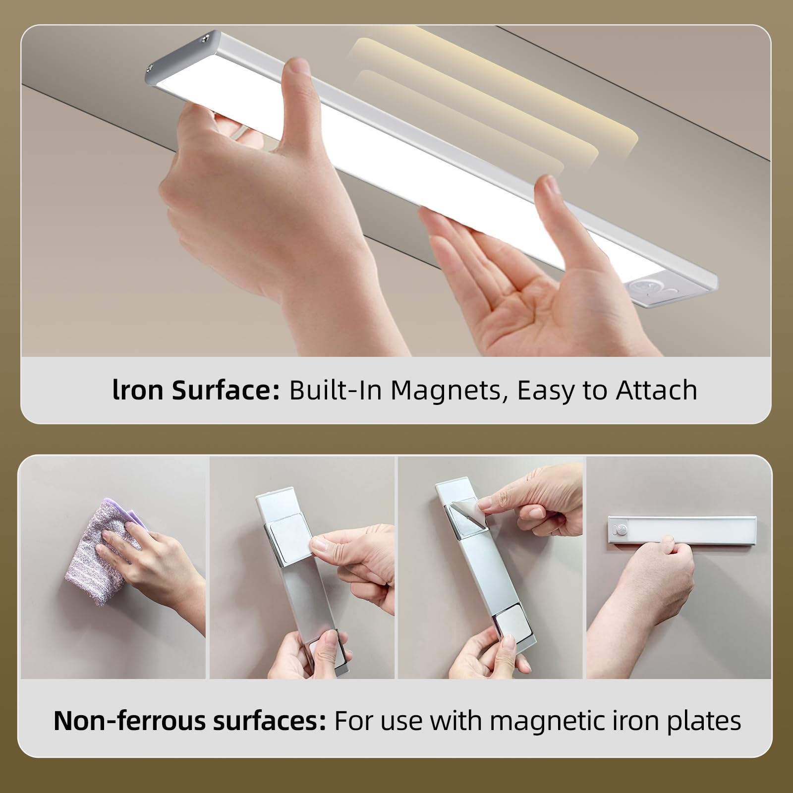AVEVA magnetic back and adhesive plate showing easy installation and repositioning benefit