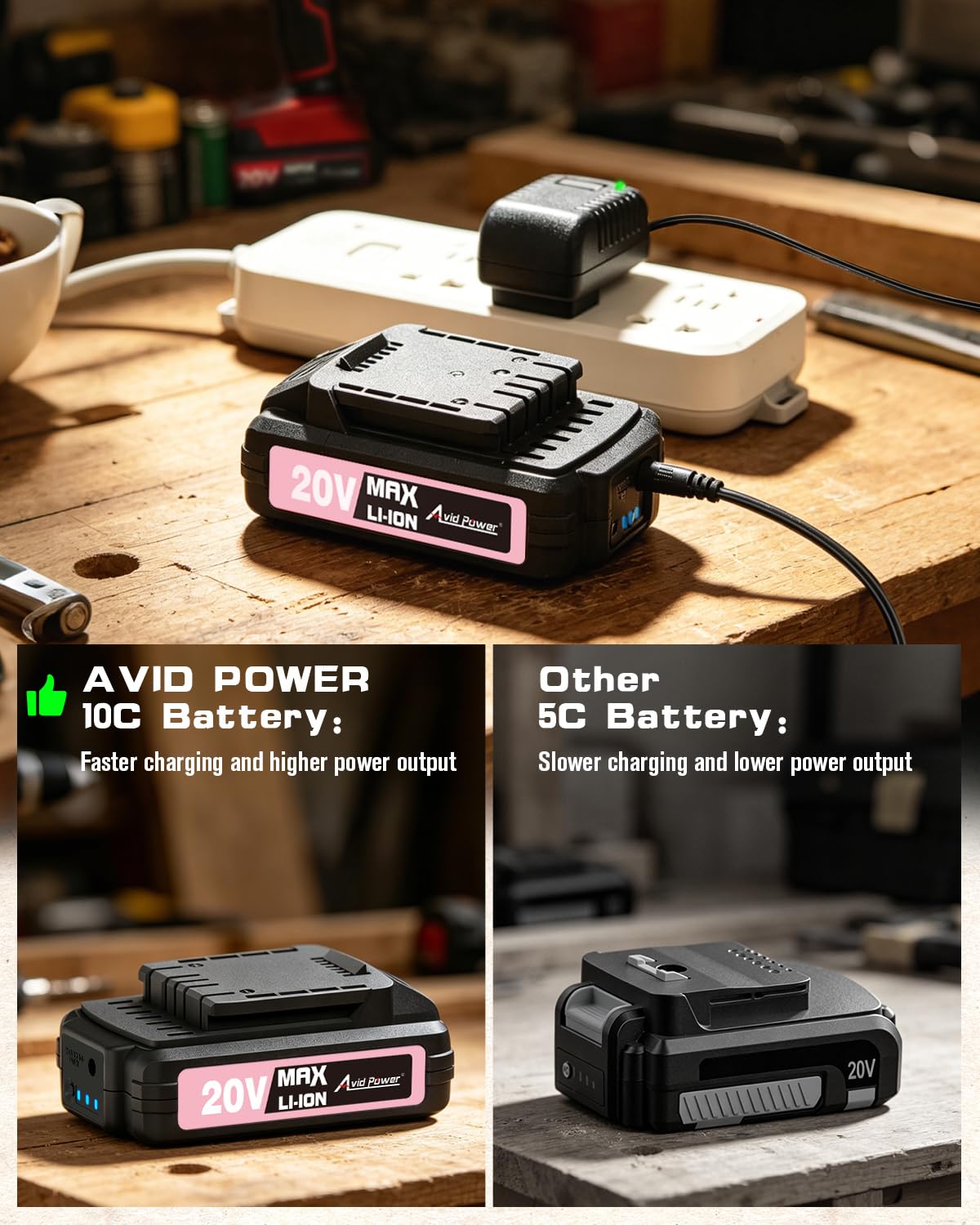 AVID POWER accessory set laid out with bits and shaft for versatile project readiness