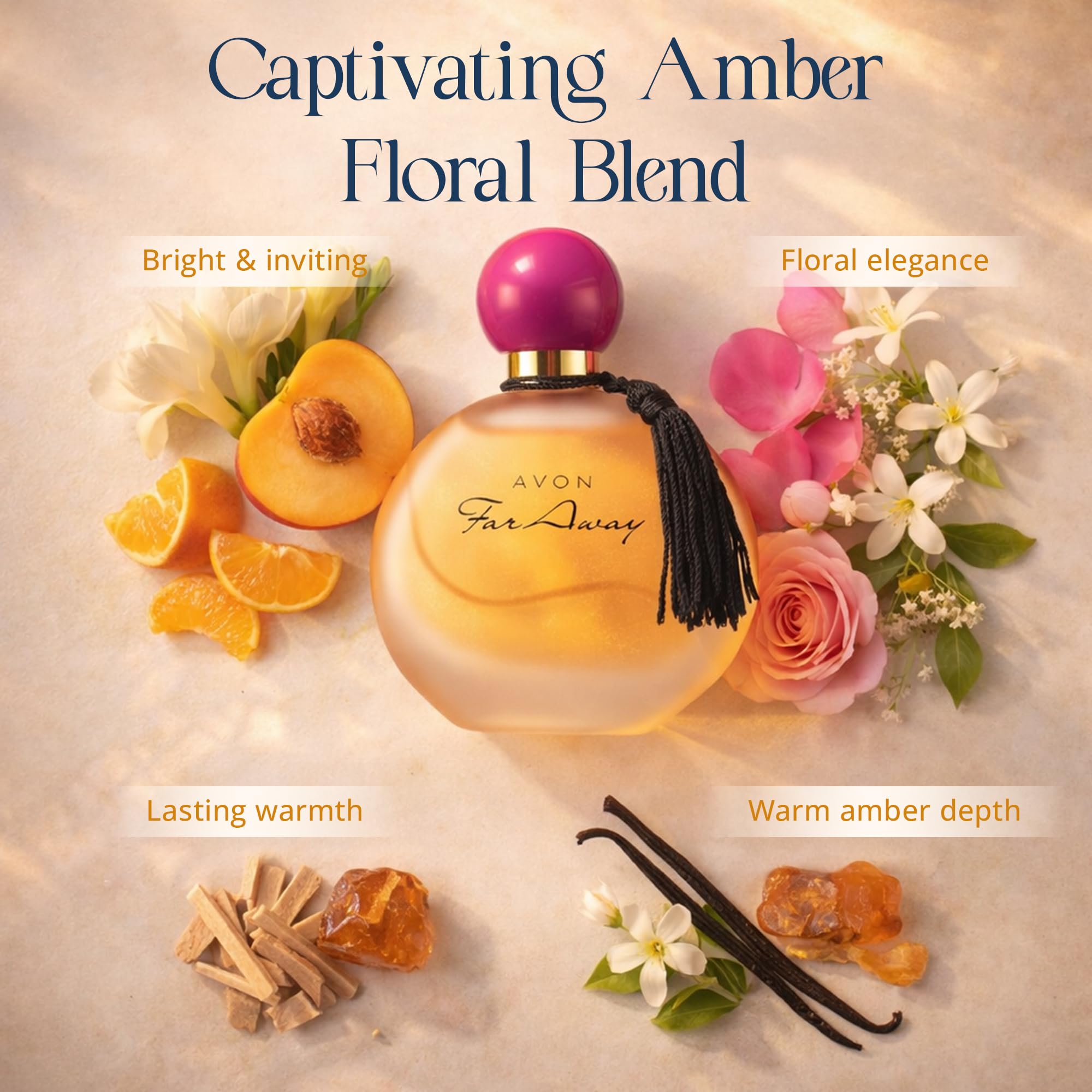 AVON Far Away spray in use demonstrating easy application and fragrance projection