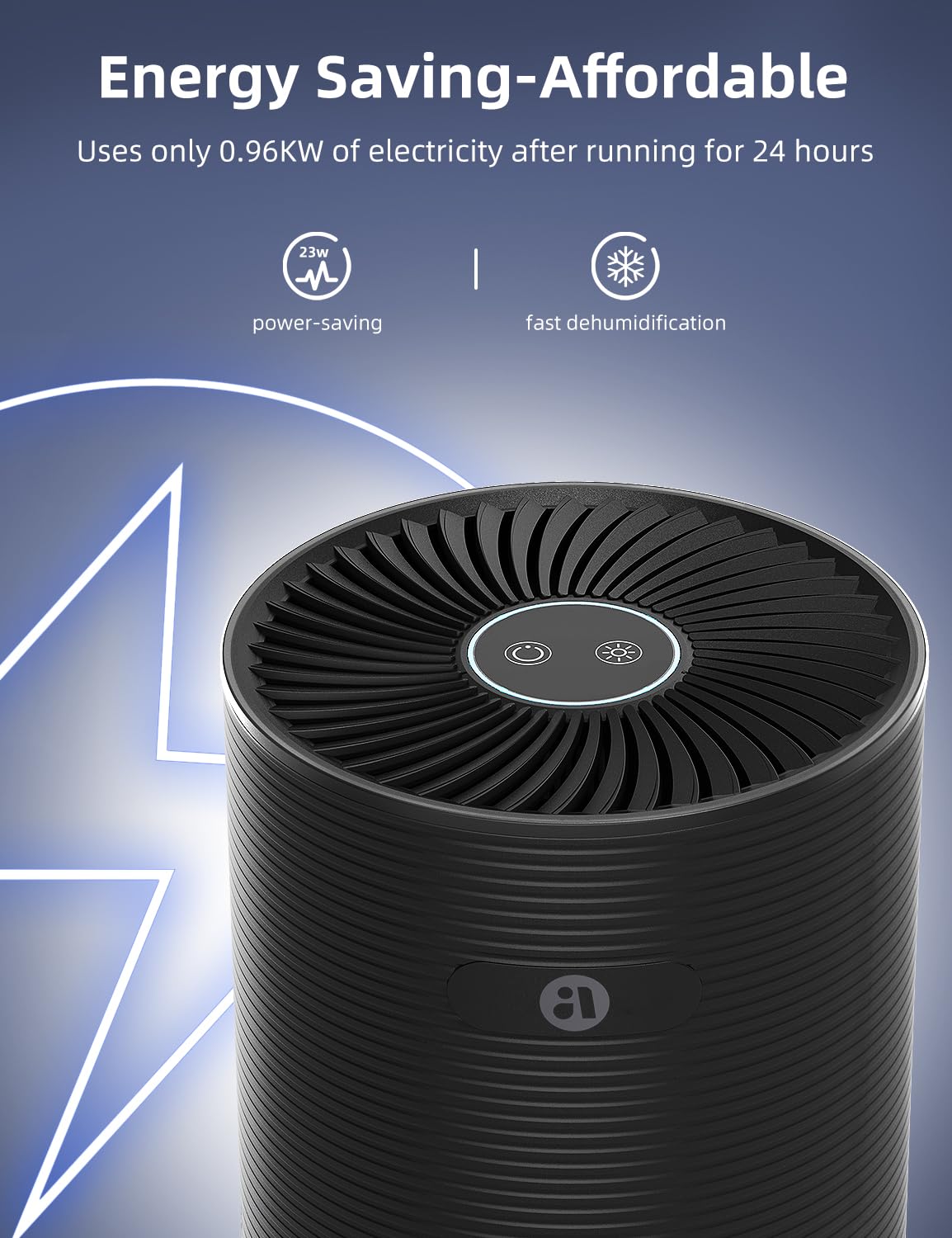 avylo SANVINDER placed on nightstand in bedroom reducing humidity for better comfort