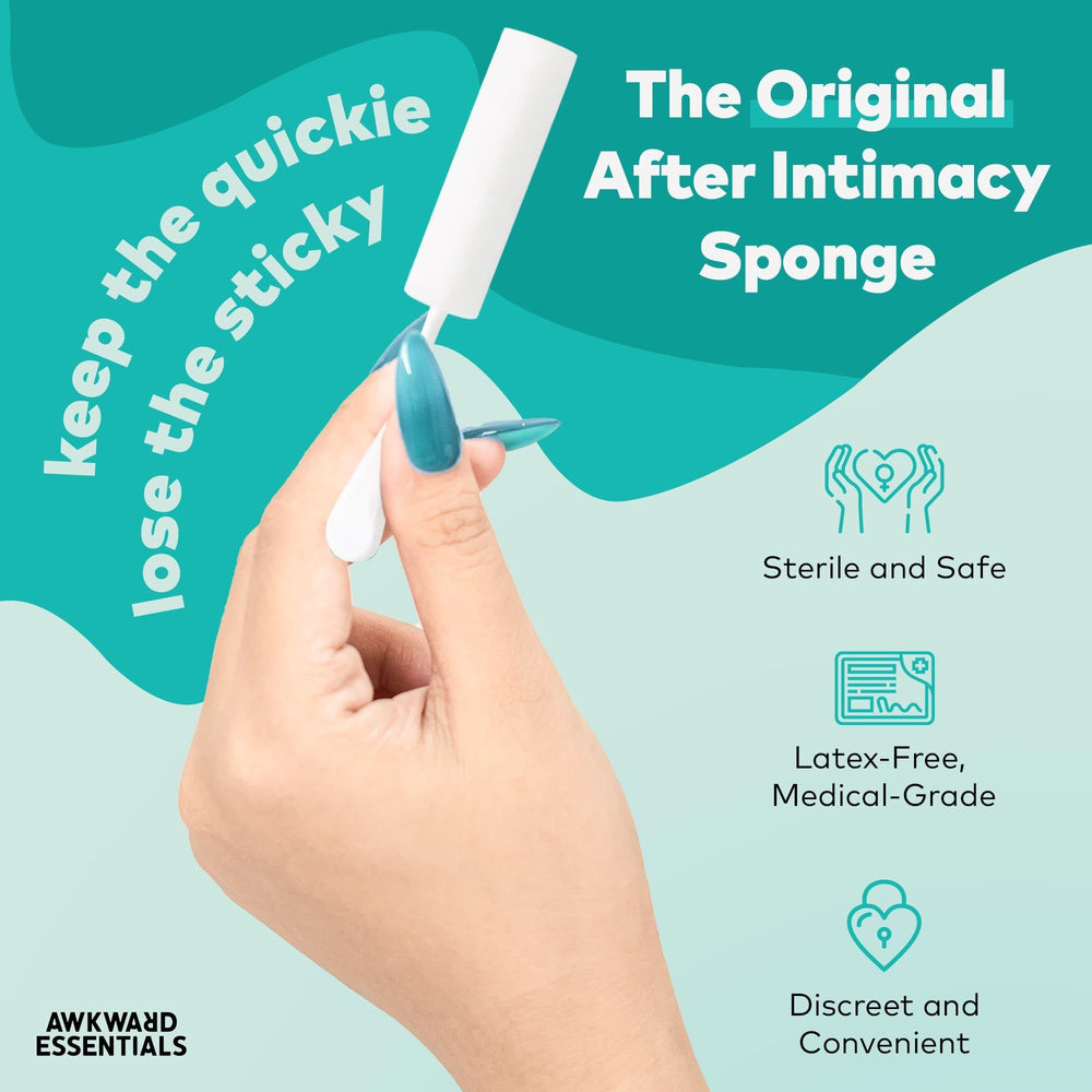 Awkward Essentials single sponge unwrapped showing shape for easy insertion benefit
