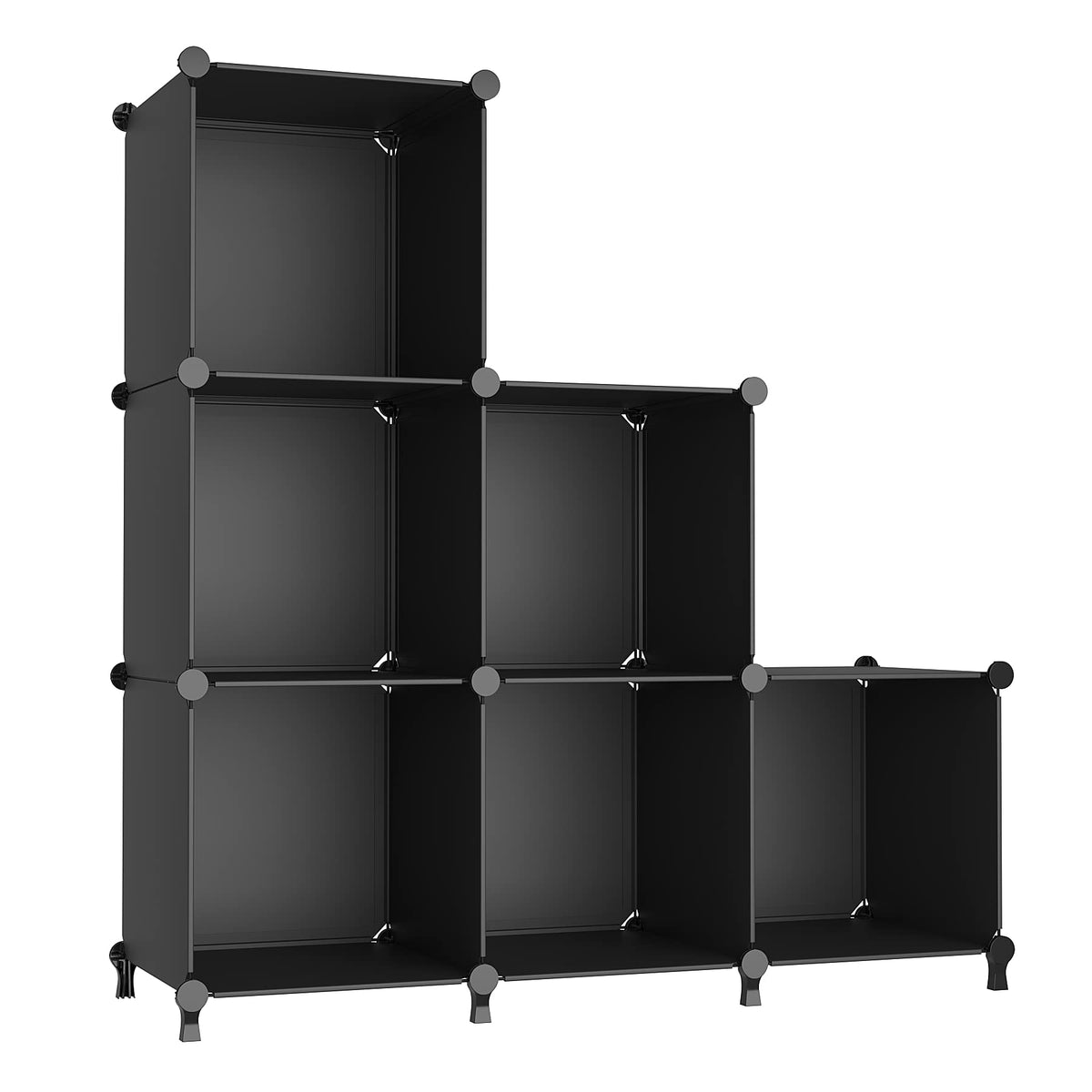 AWTATOS front view assembled shelving showing neat storage benefit