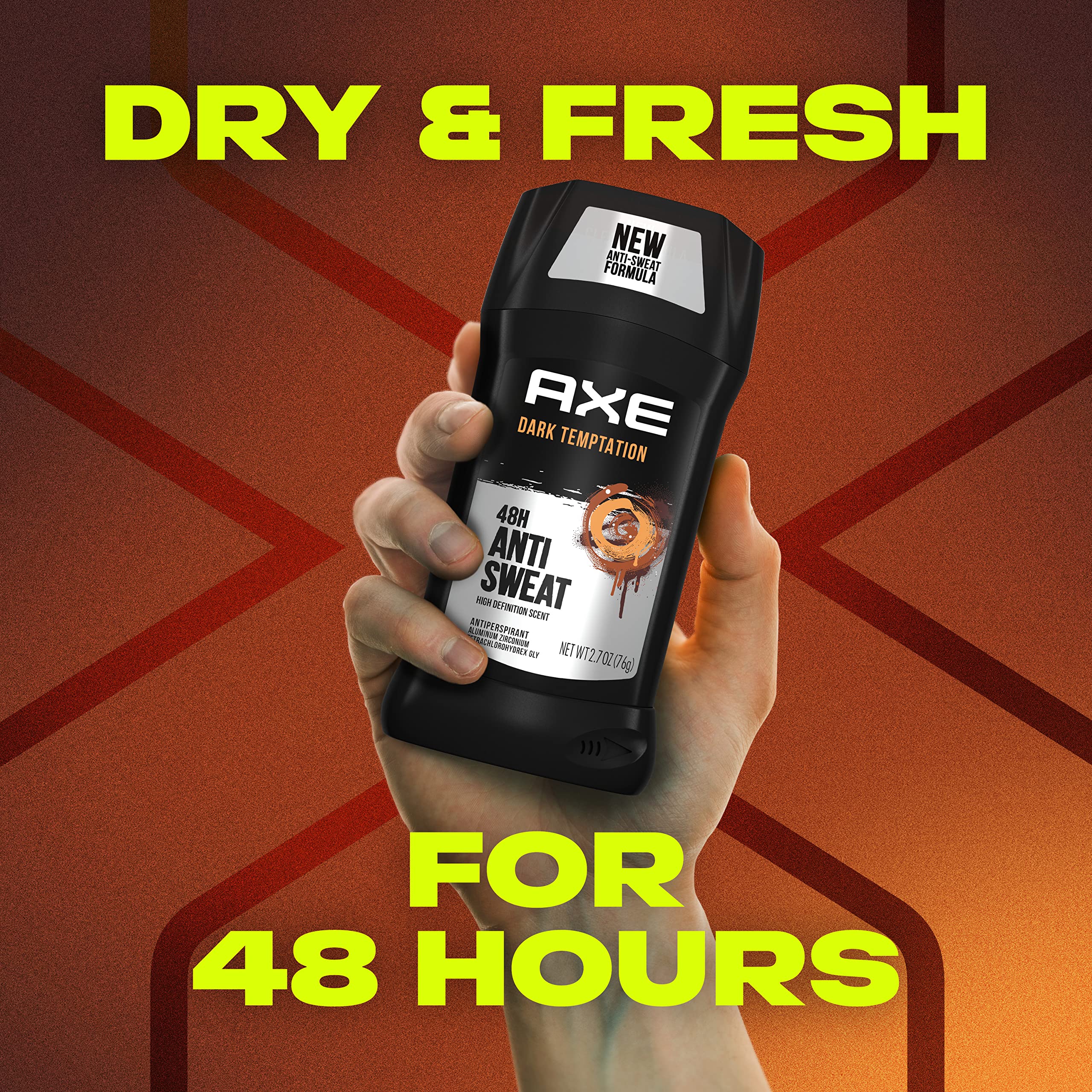 AXE Dark Temptation four-pack arrangement offering value and convenience