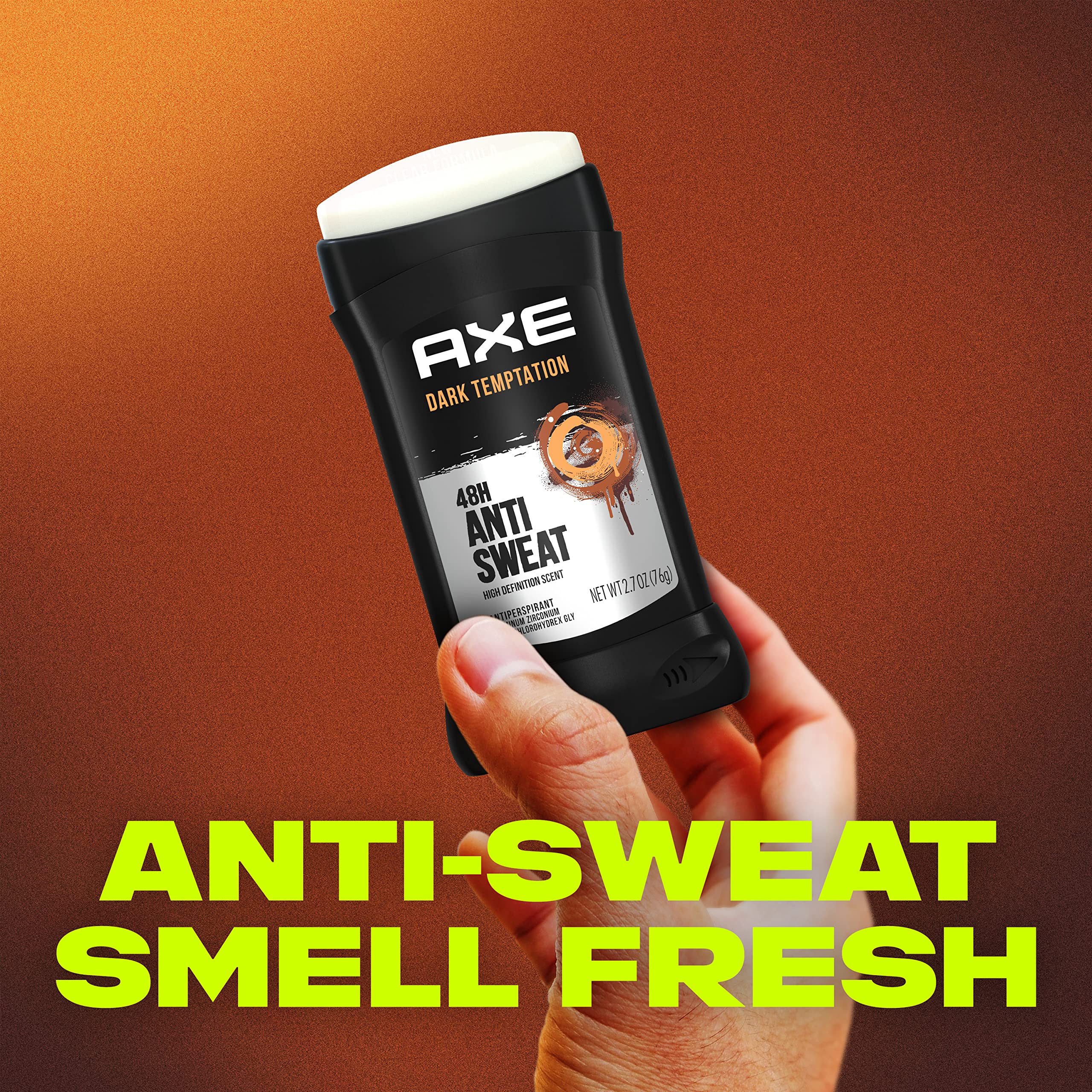 AXE Dark Temptation in use applying to underarm for dry protection