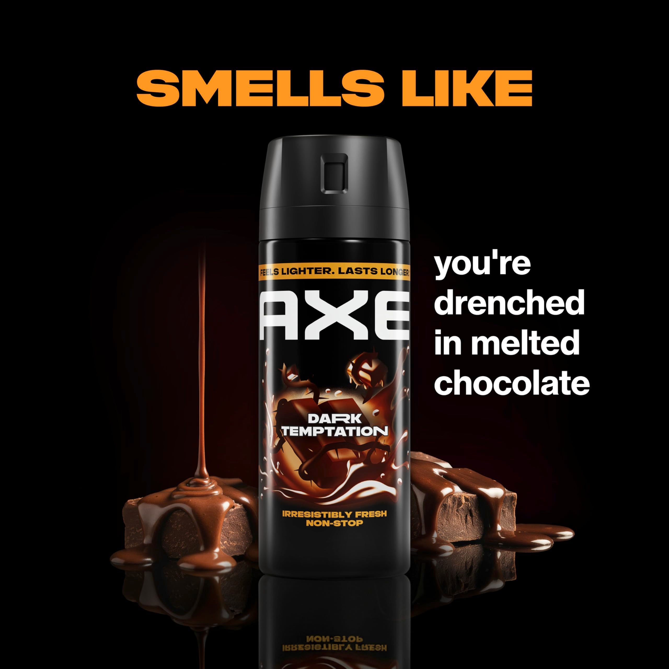 AXE Dark Temptation ingredient detail with chocolate notes conveying warm, irresistible scent