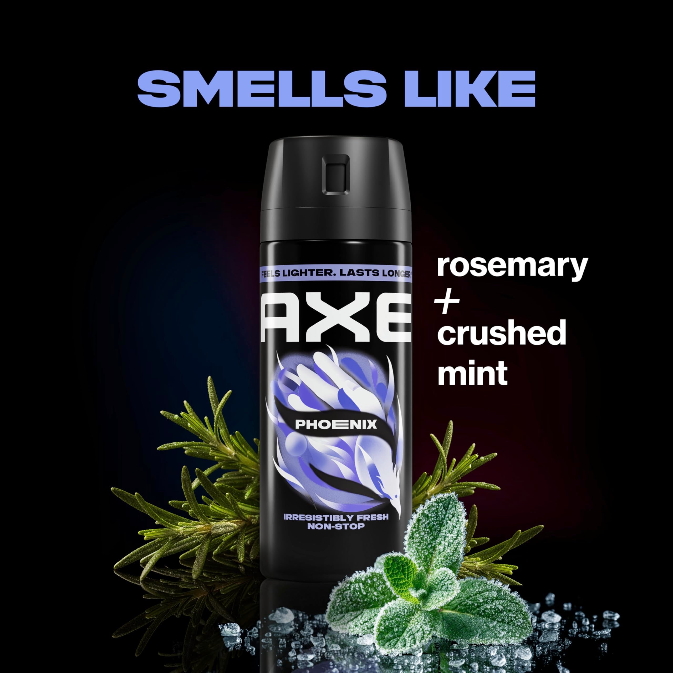 AXE Phoenix mist in motion showing spray texture and quick targeted application benefit