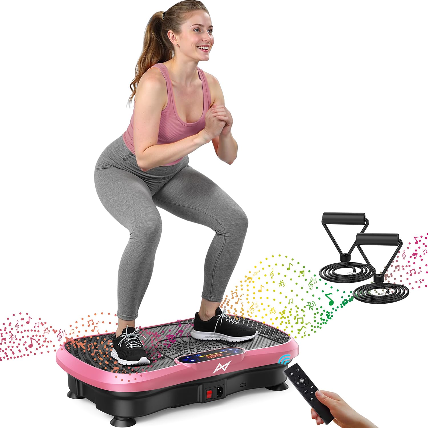 AXV vibration plate front view showing controls and stable base for efficient workouts