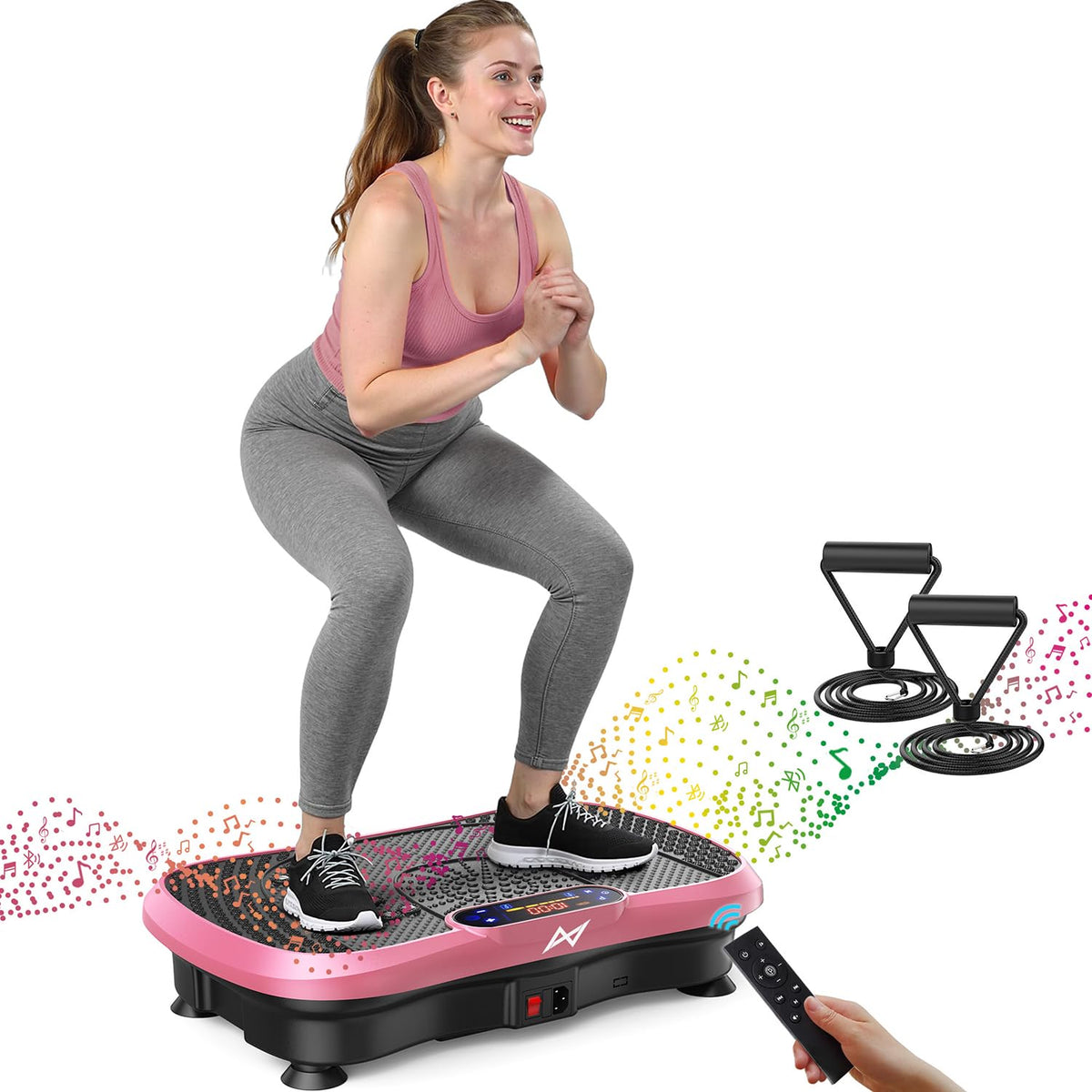 AXV vibration plate front view showing controls and stable base for efficient workouts