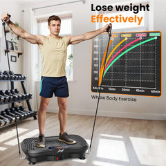 AXV vibration plate with resistance bands and remote for full-body training options