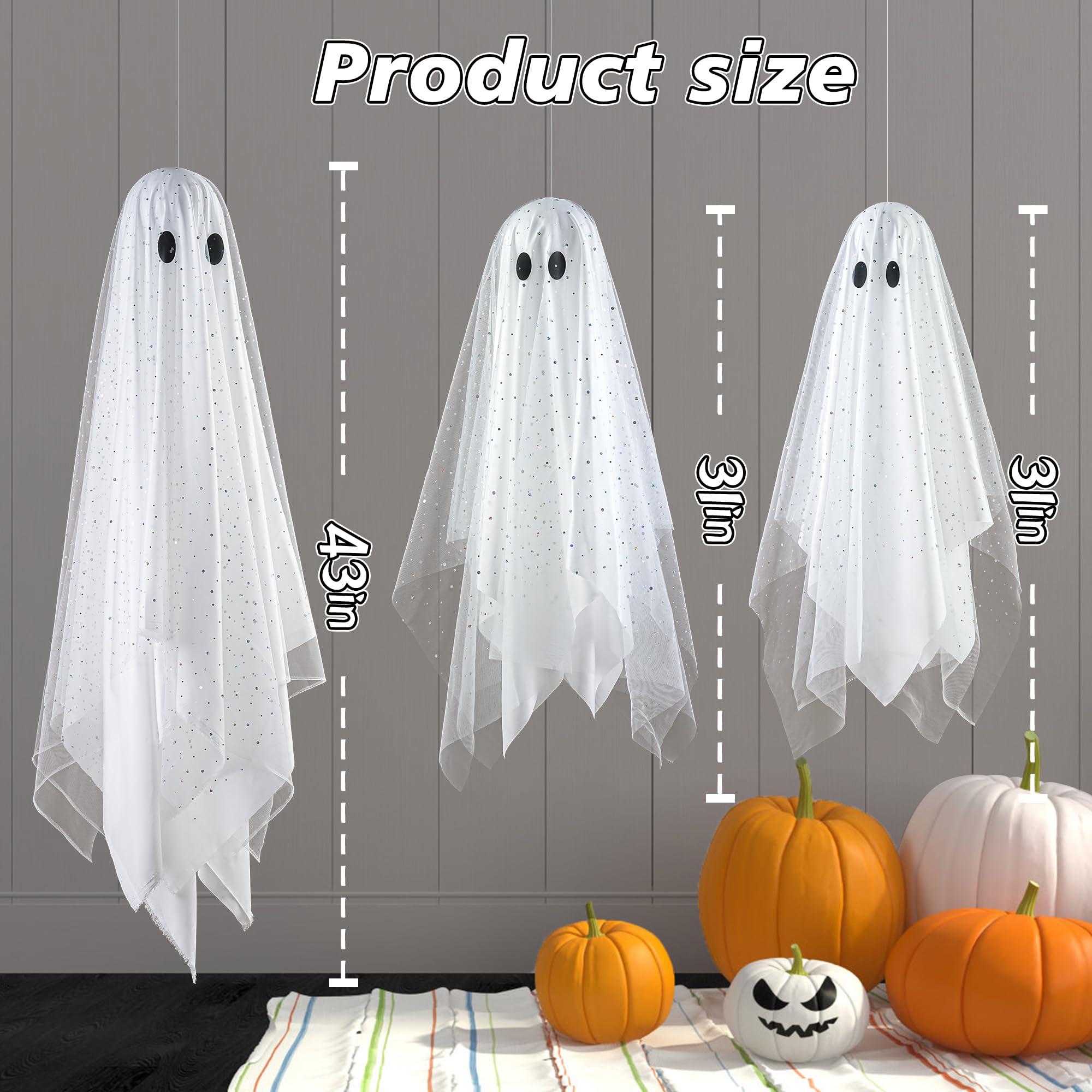 AYGXU ghosts hanging on porch demonstrating easy outdoor installation and curb impact