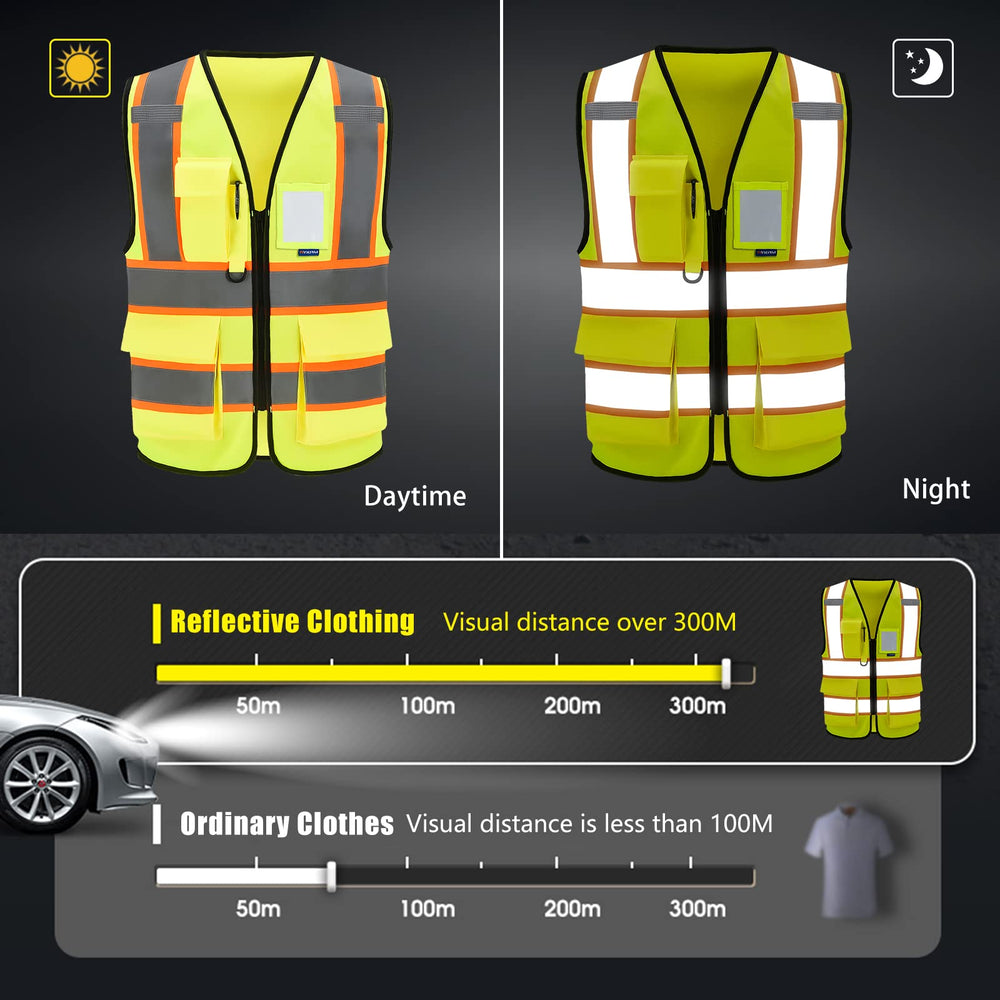 AYKRM vest worn on construction site showing situational safety benefit