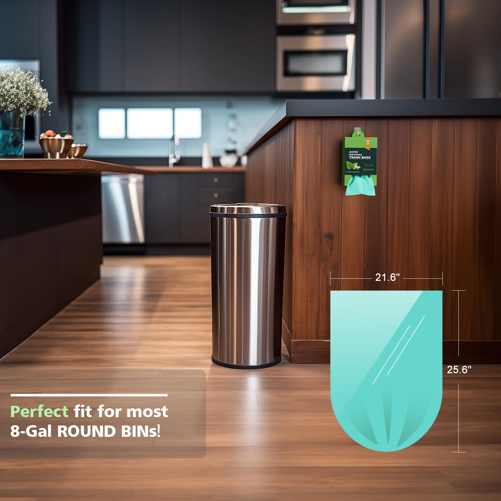 AYOTEE hands pulling a bag from dispenser, quick access for busy users