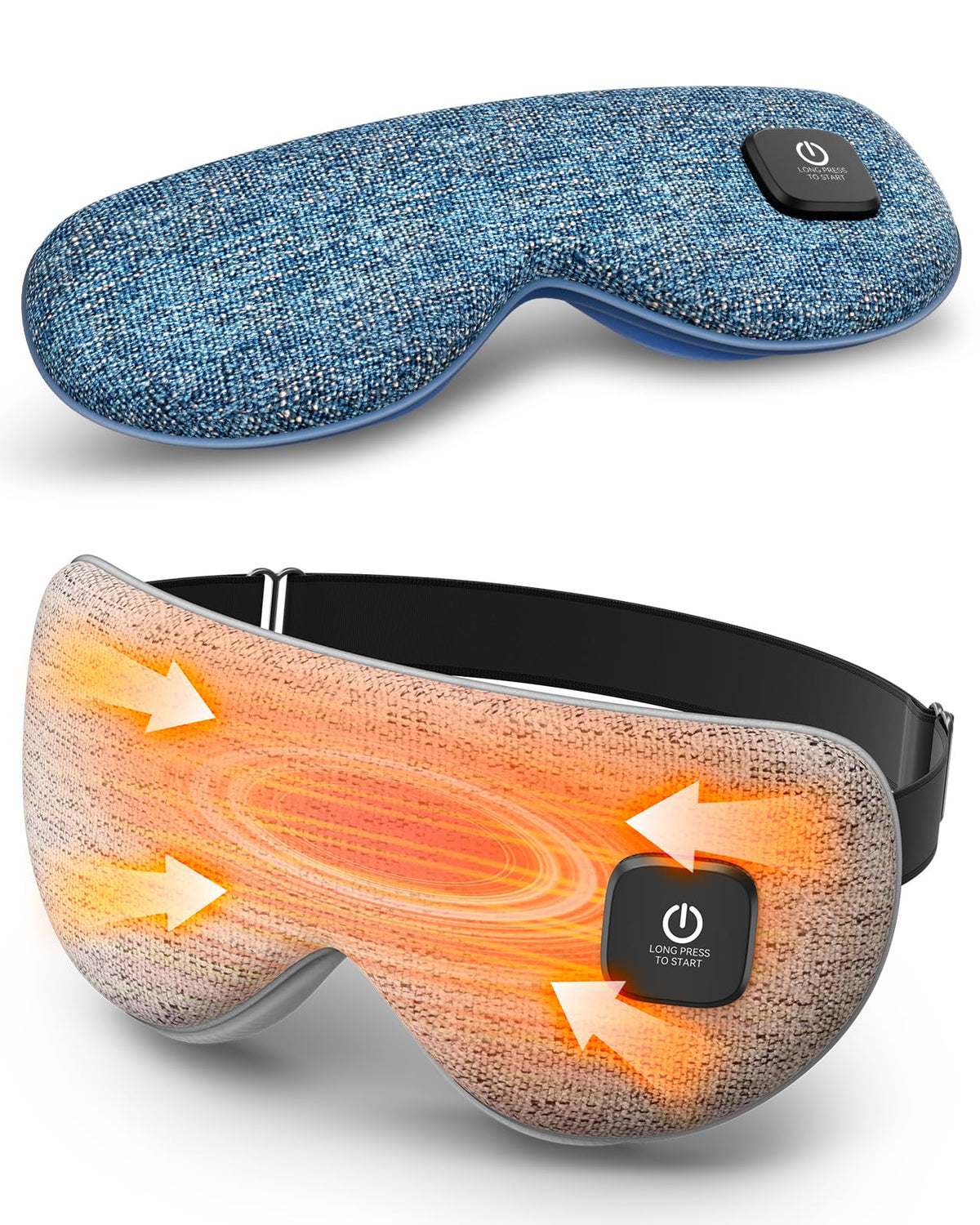 Azang eye mask front view showing compact cordless design and comfort