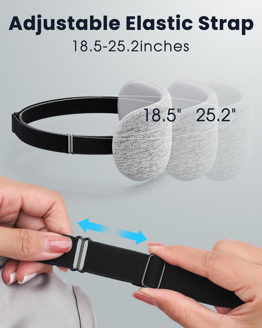 Azang eye mask next to sunglasses showing portable size comparison