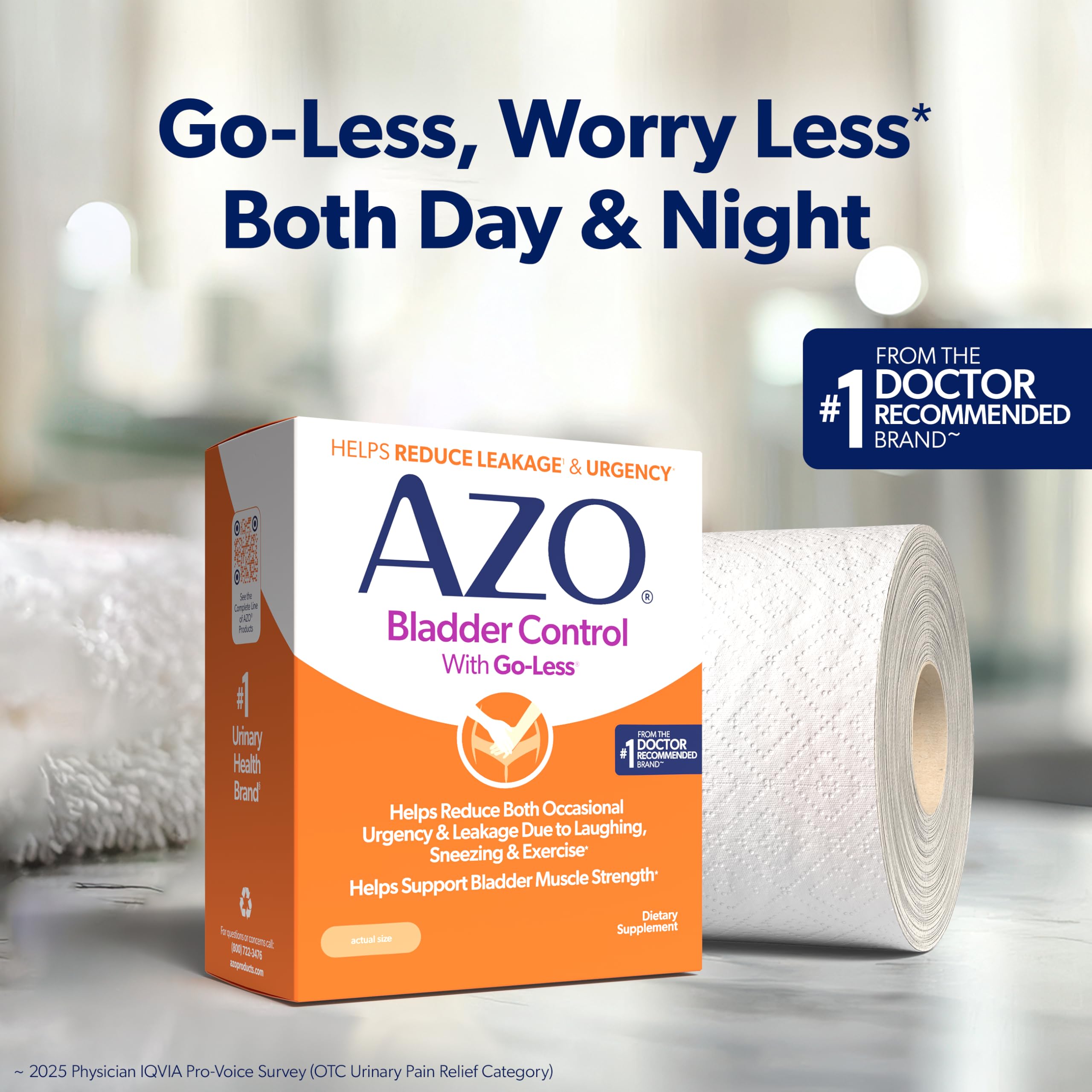 AZO jar on nightstand in bedtime routine promoting reduced nighttime bathroom trips