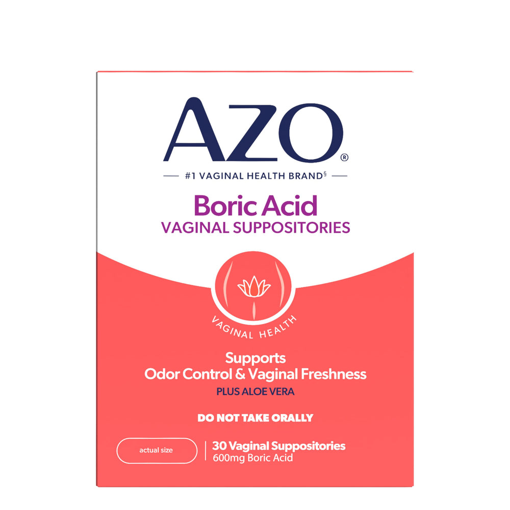 AZO front packaging showing 30-count box and brand for clear identification and confidence