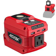 Azocek front view showing AC outlet and USB ports for versatile charging benefits
