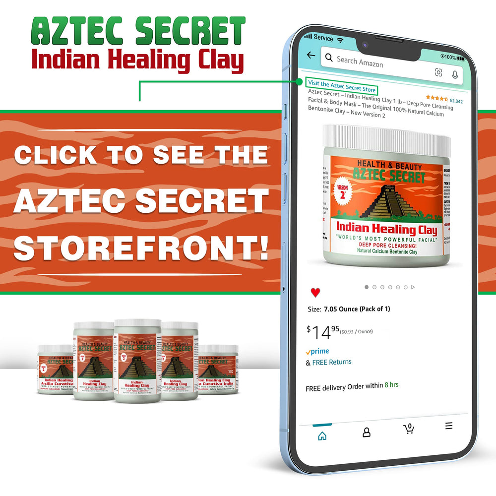 Aztec Secret jar beside ruler for scale showing true product size benefit
