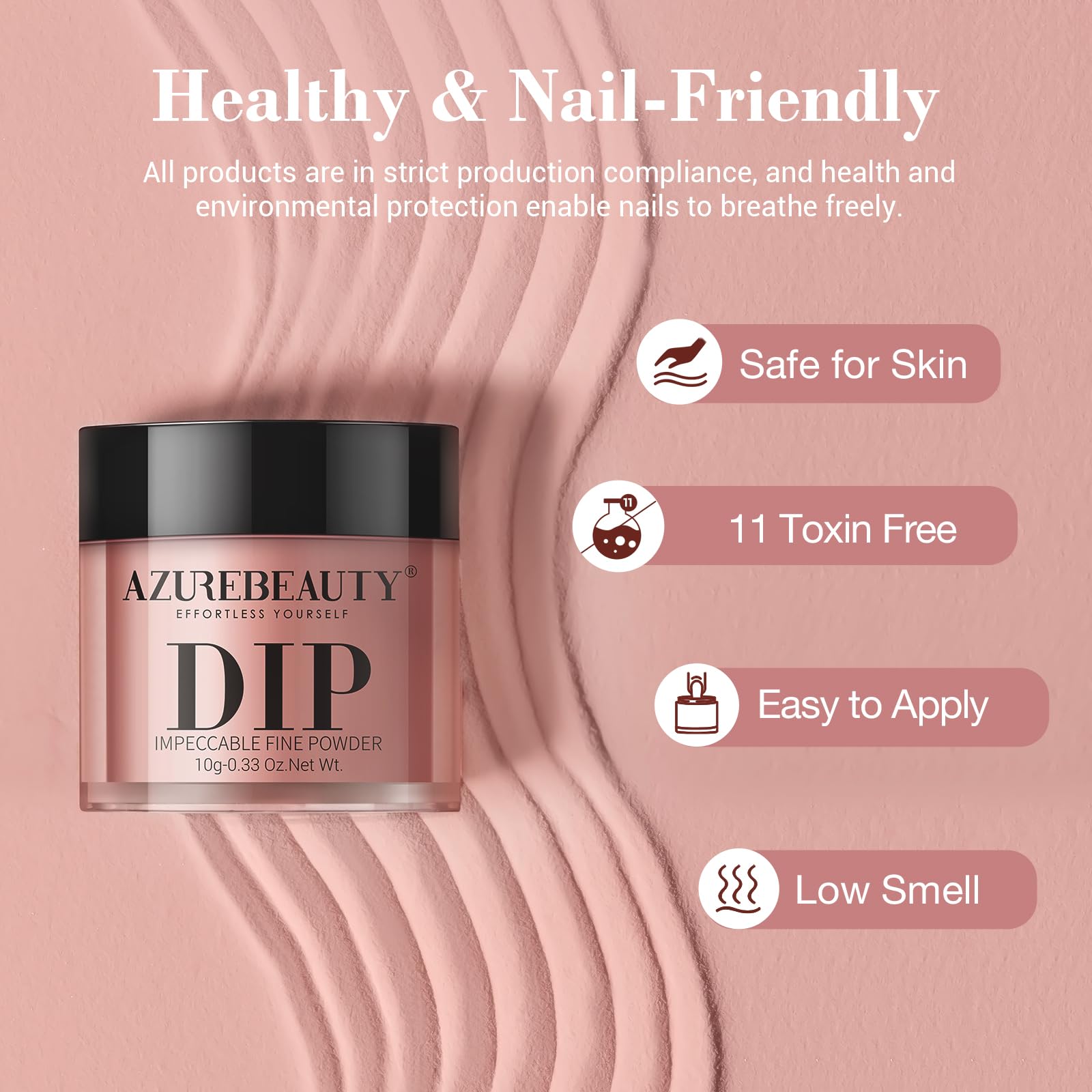 AZUREBEAUTY manicure in use on hand illustrating salon-style glossy finish