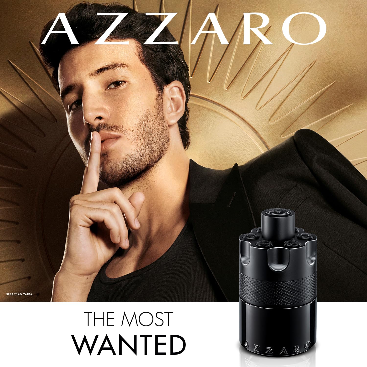 Azzaro liquid poured to reveal amber hue and rich texture for visual scent cue