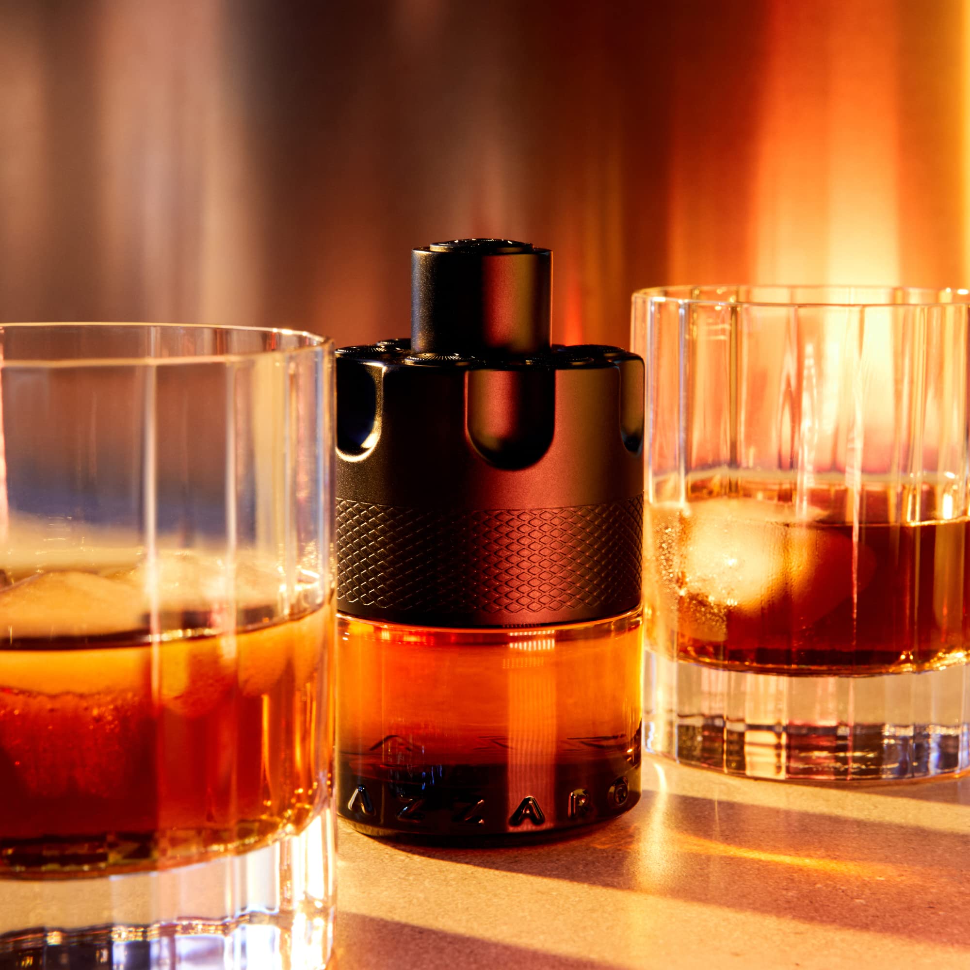 Azzaro ingredient notes display with red ginger and Bourbon vanilla clarity