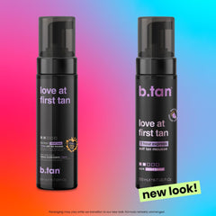 b.tan application on arm using mitt for streak-free blending benefit