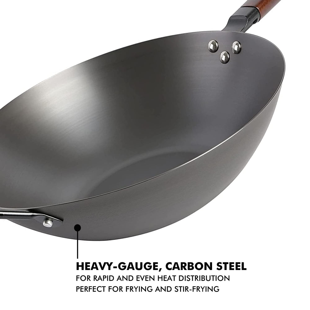 Babish close-up of the 6-inch flat base contacting stovetop for efficient heat transfer