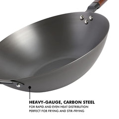 Babish close-up of the 6-inch flat base contacting stovetop for efficient heat transfer