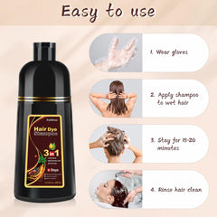 Bablabear applied to dry hair depicting easy at-home darkening benefit