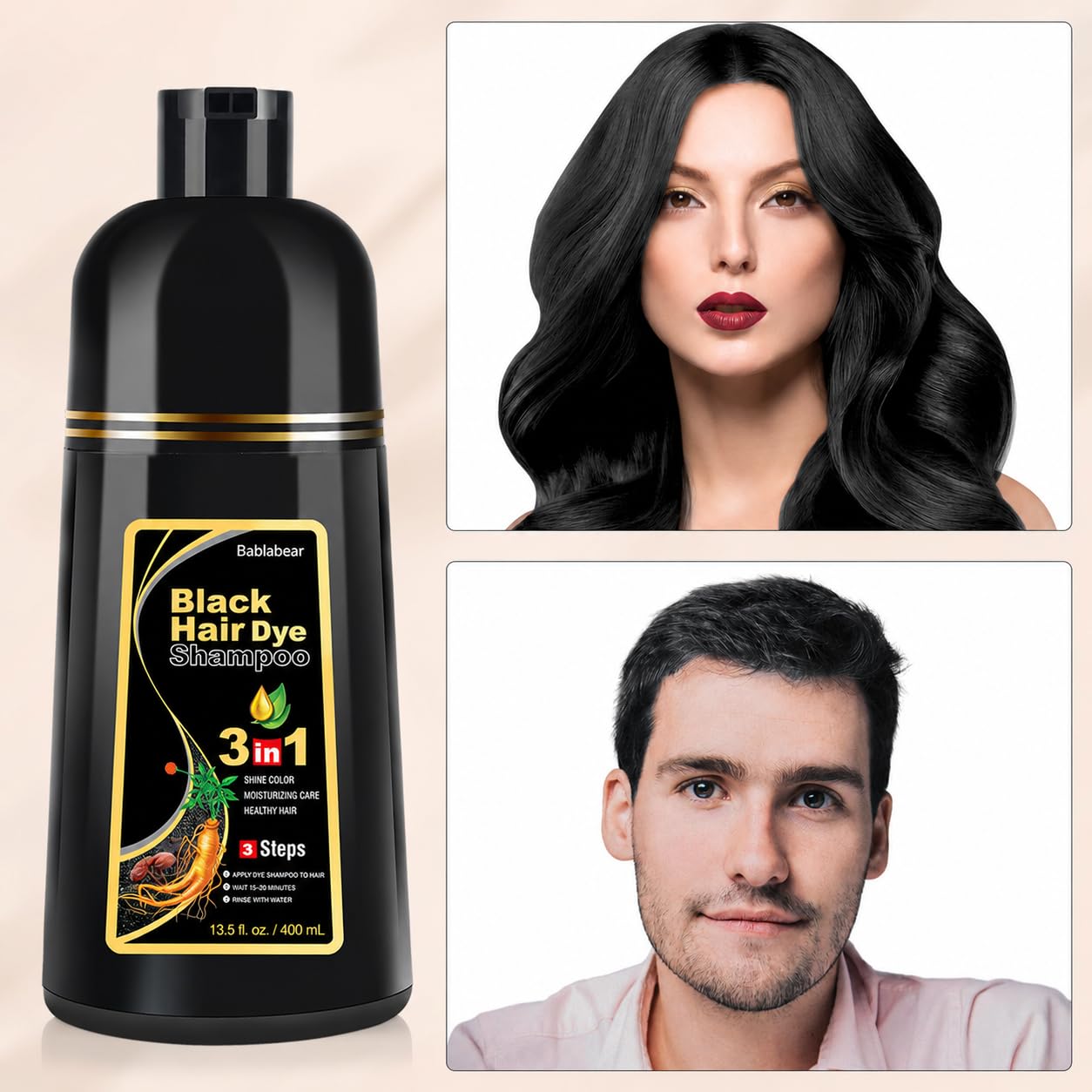 Bablabear application on dry hair demonstrating easy at-home use