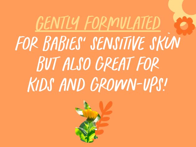 Babo Botanicals baby applying lotion to legs illustrating gentle soothing benefit