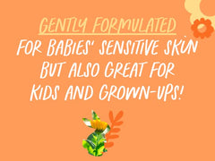 Babo Botanicals baby applying lotion to legs illustrating gentle soothing benefit