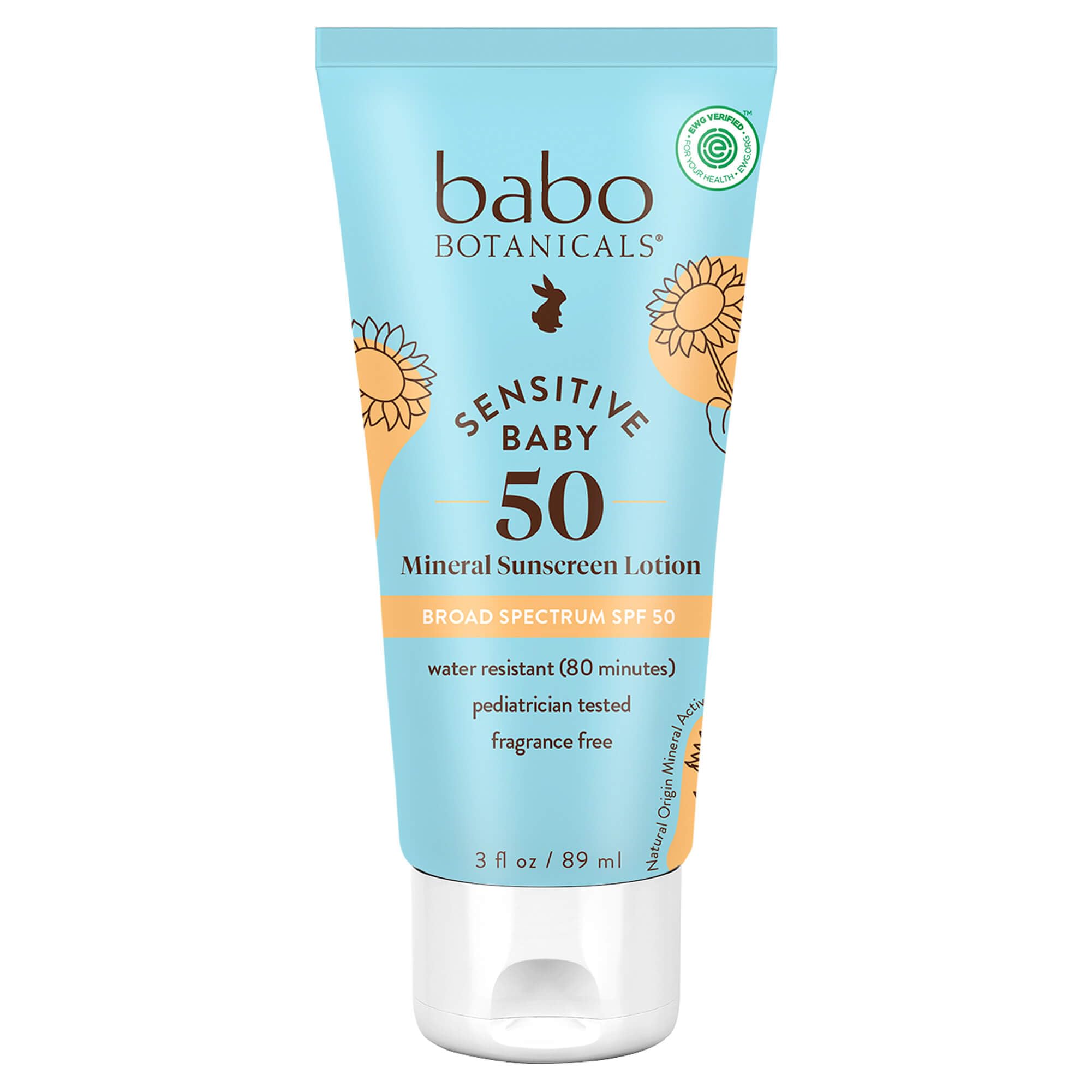Baby outdoors wearing Babo Botanicals sunscreen for reliable sun protection