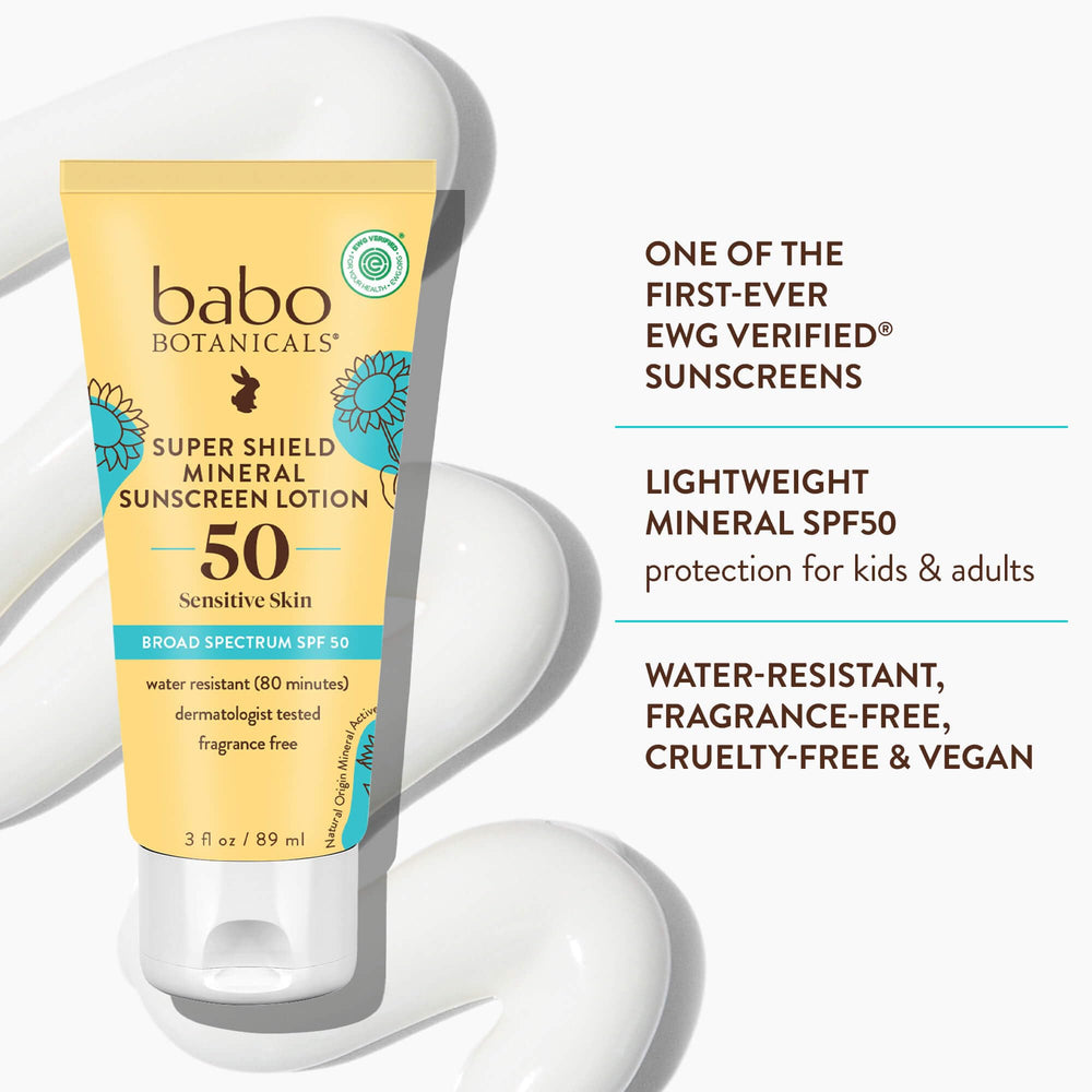 Babo Botanicals 3 fl oz tube next to common items to show compact size