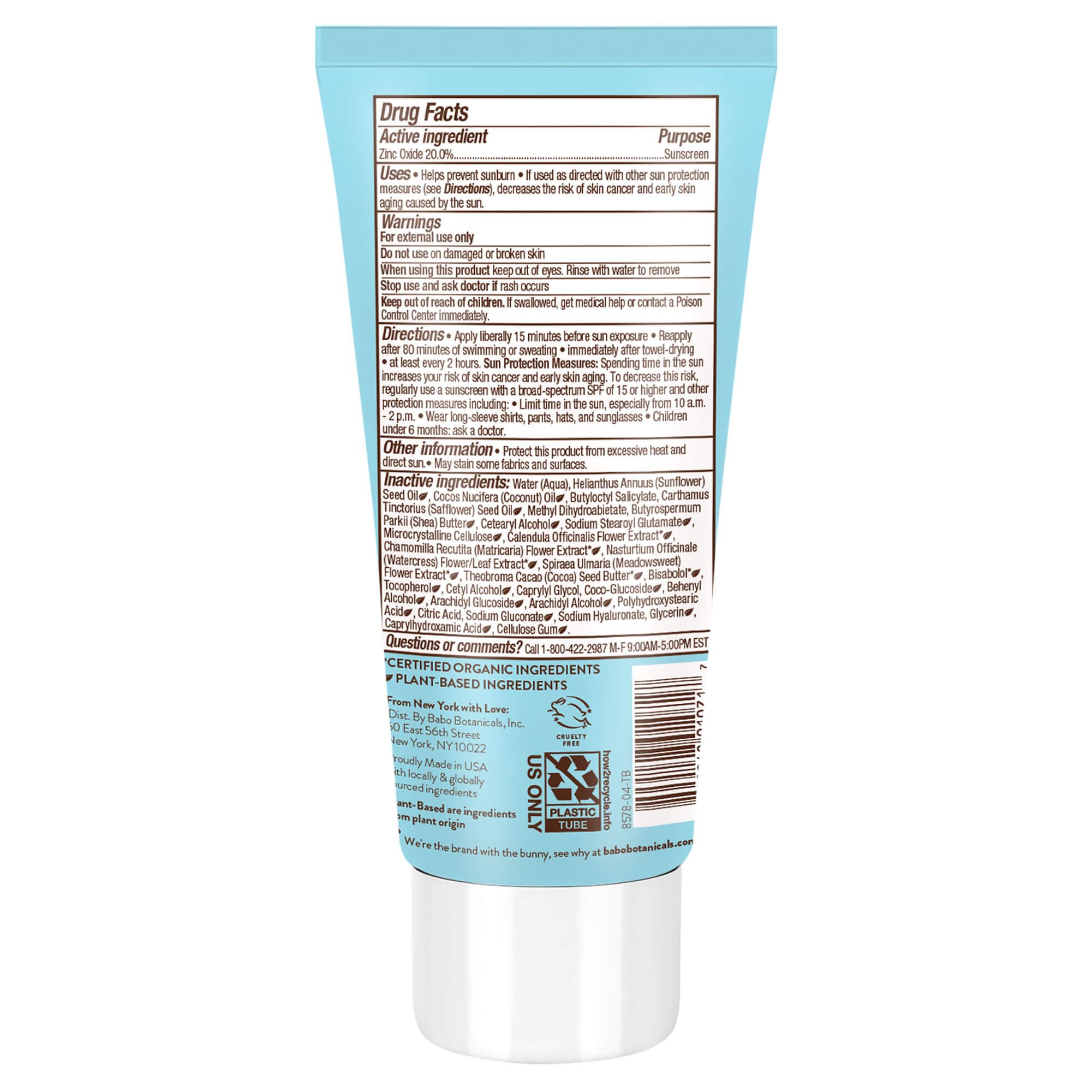 Babo Botanicals lotion texture swatch demonstrating lightweight absorption