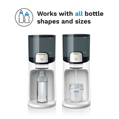 Baby Brezza with glass, plastic, and silicone bottles for universal compatibility