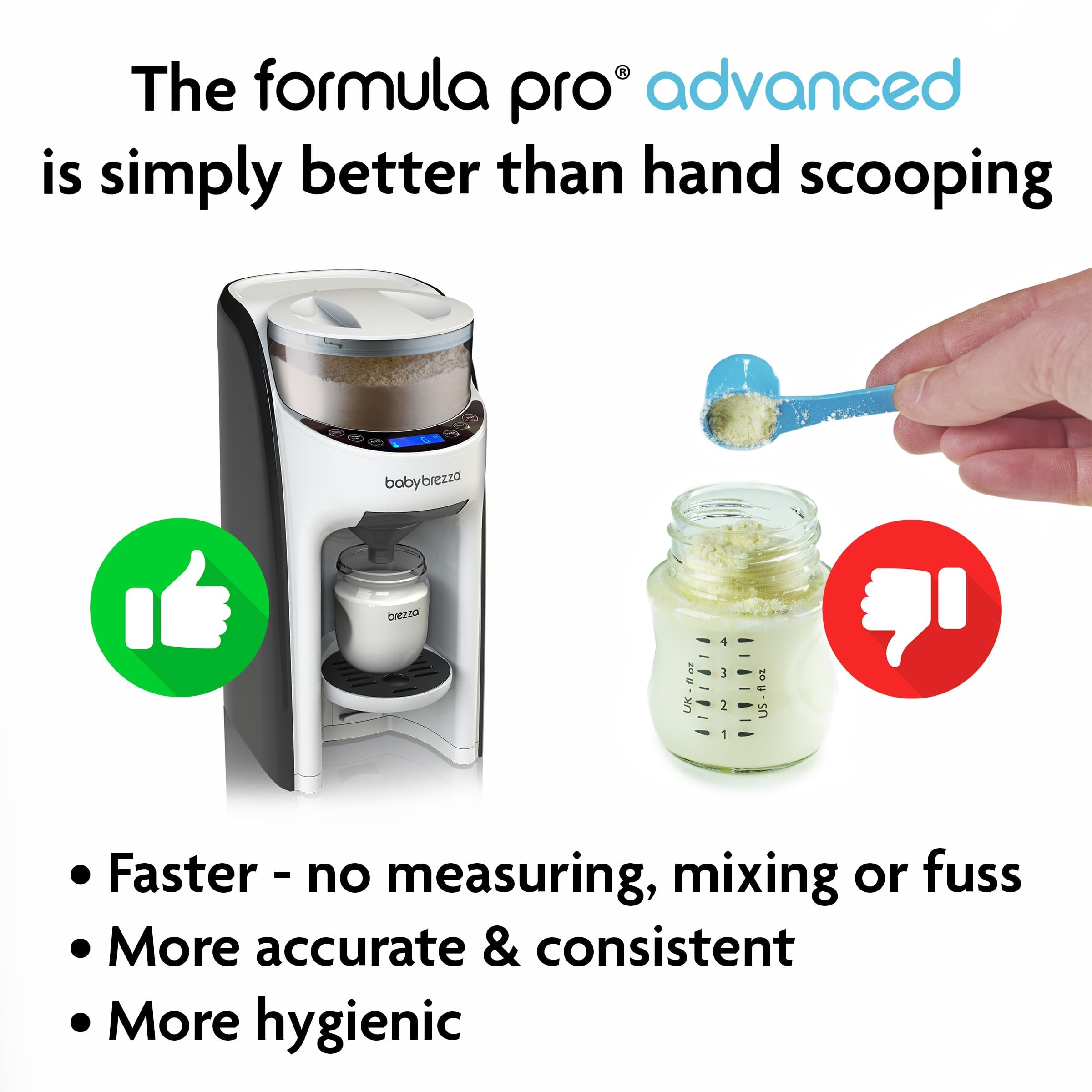 Baby Brezza with multiple bottle types showing wide compatibility benefit
