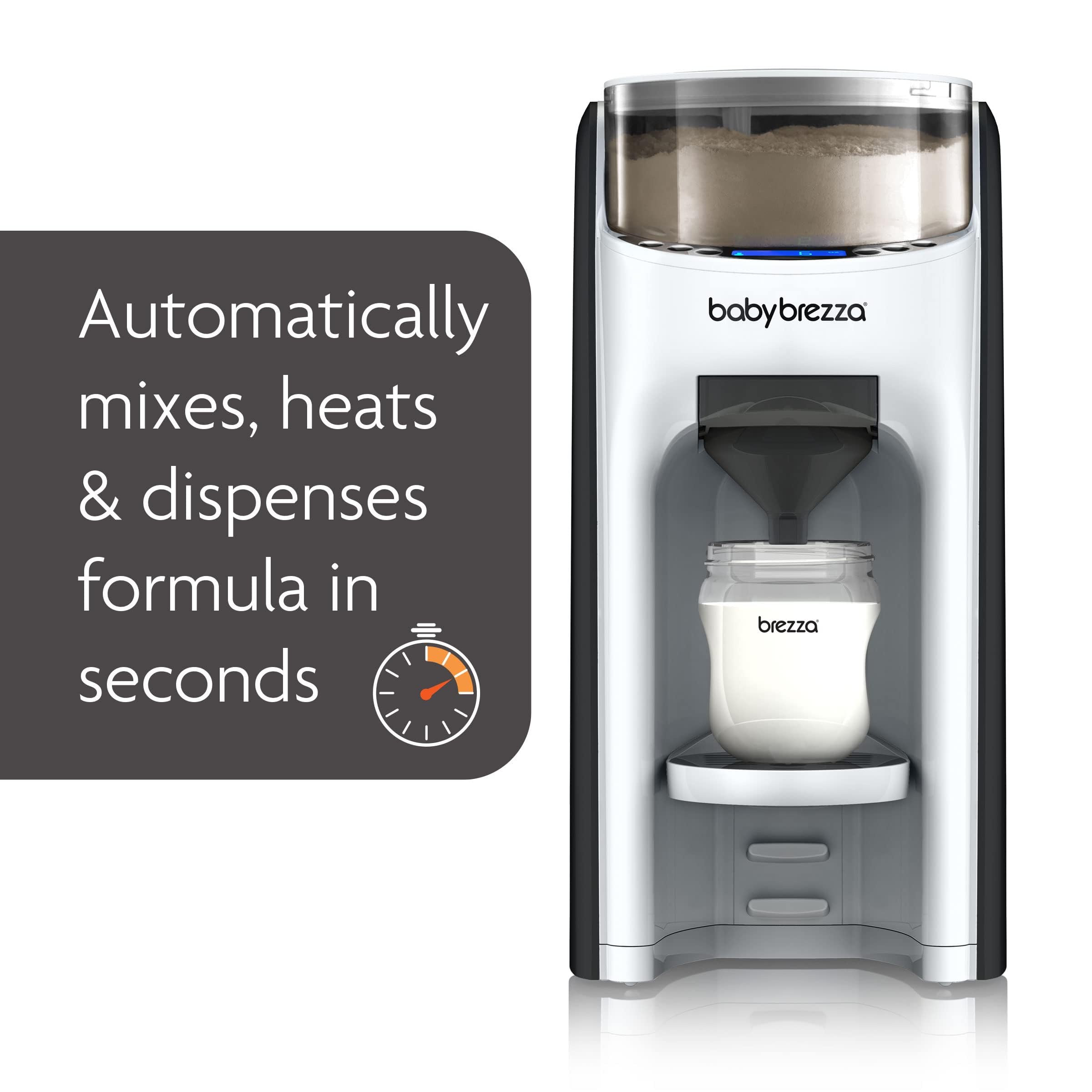 Baby Brezza top hopper open showing powder loading and convenience