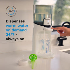 Baby Brezza close-up of 50 oz water tank for longer use