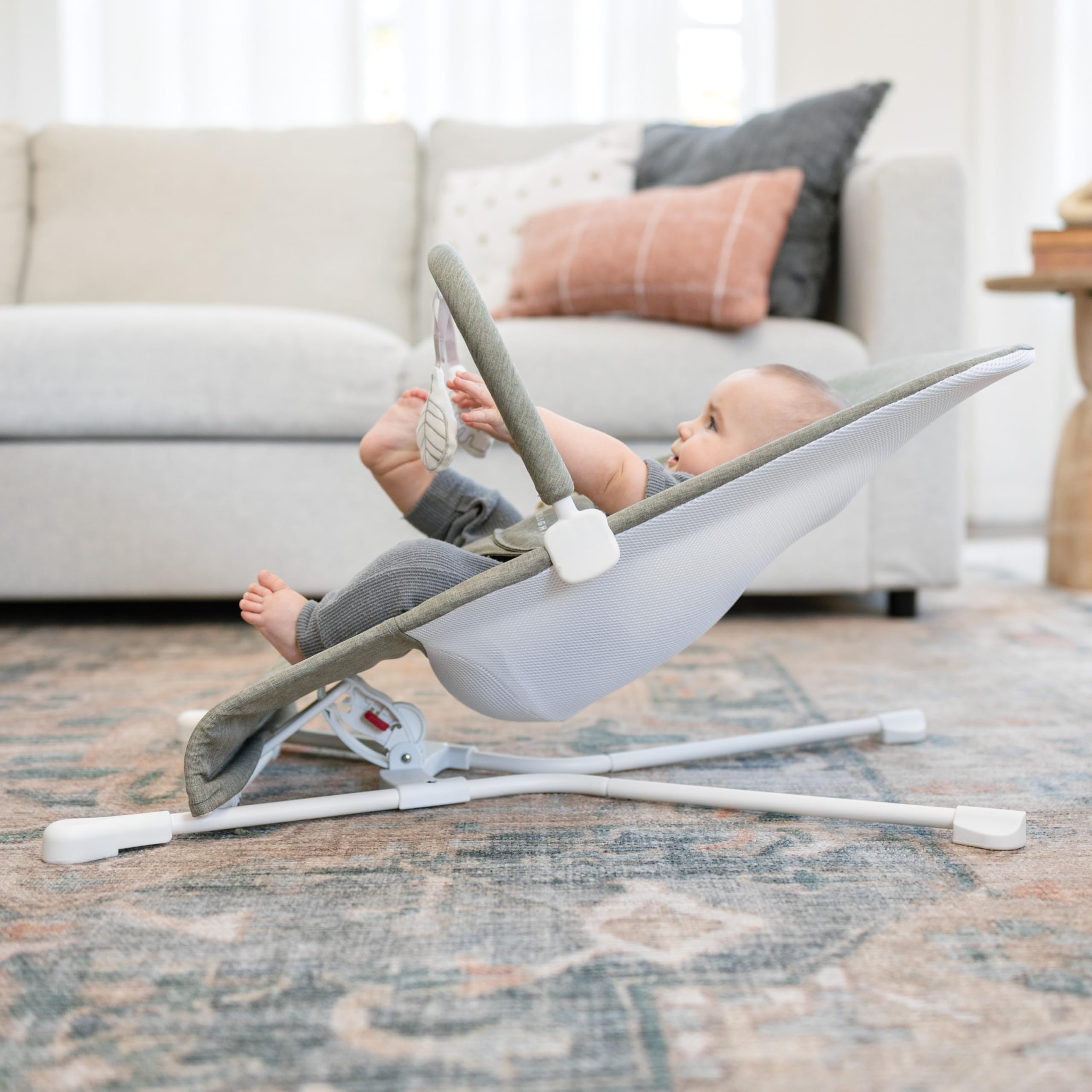 Baby Delight bouncer in nursery lifestyle showing decor fit and everyday convenience