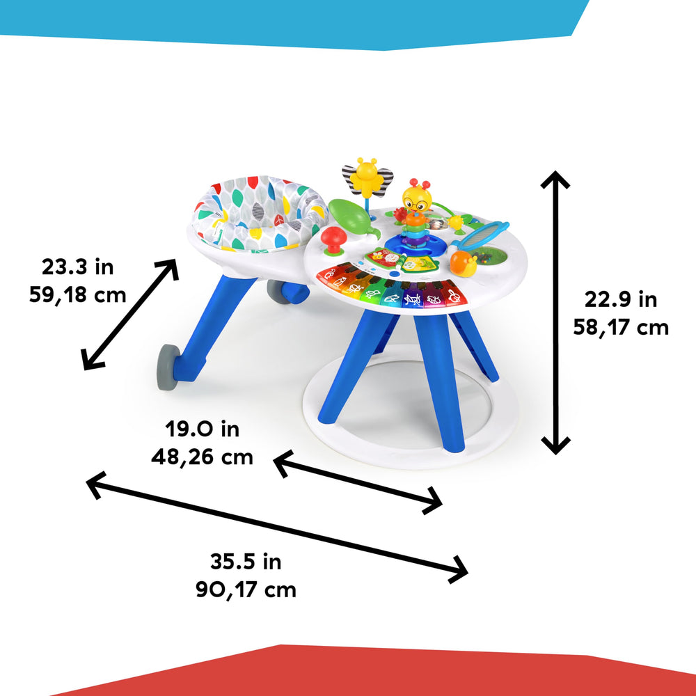 Baby Einstein size comparison with child illustrating scale and fit