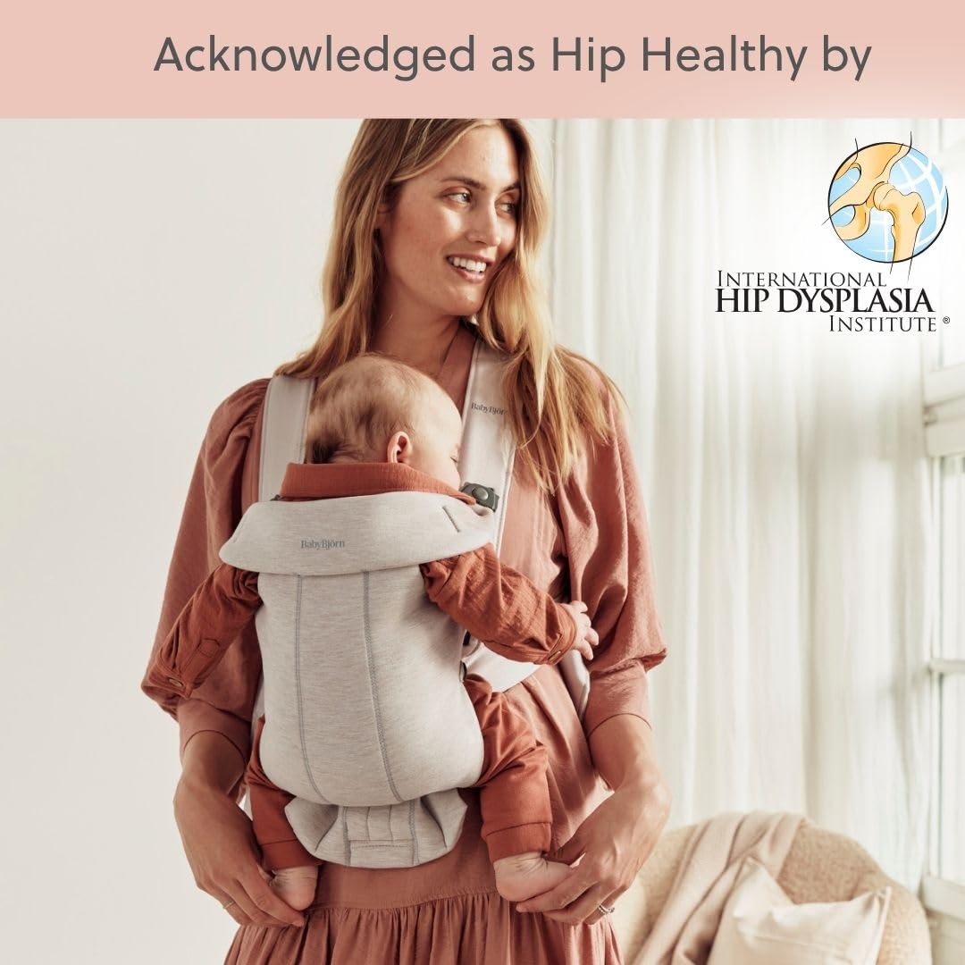 BabyBjörn folded Mini carrier demonstrating travel-friendly compactness