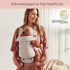 BabyBjörn folded Mini carrier demonstrating travel-friendly compactness