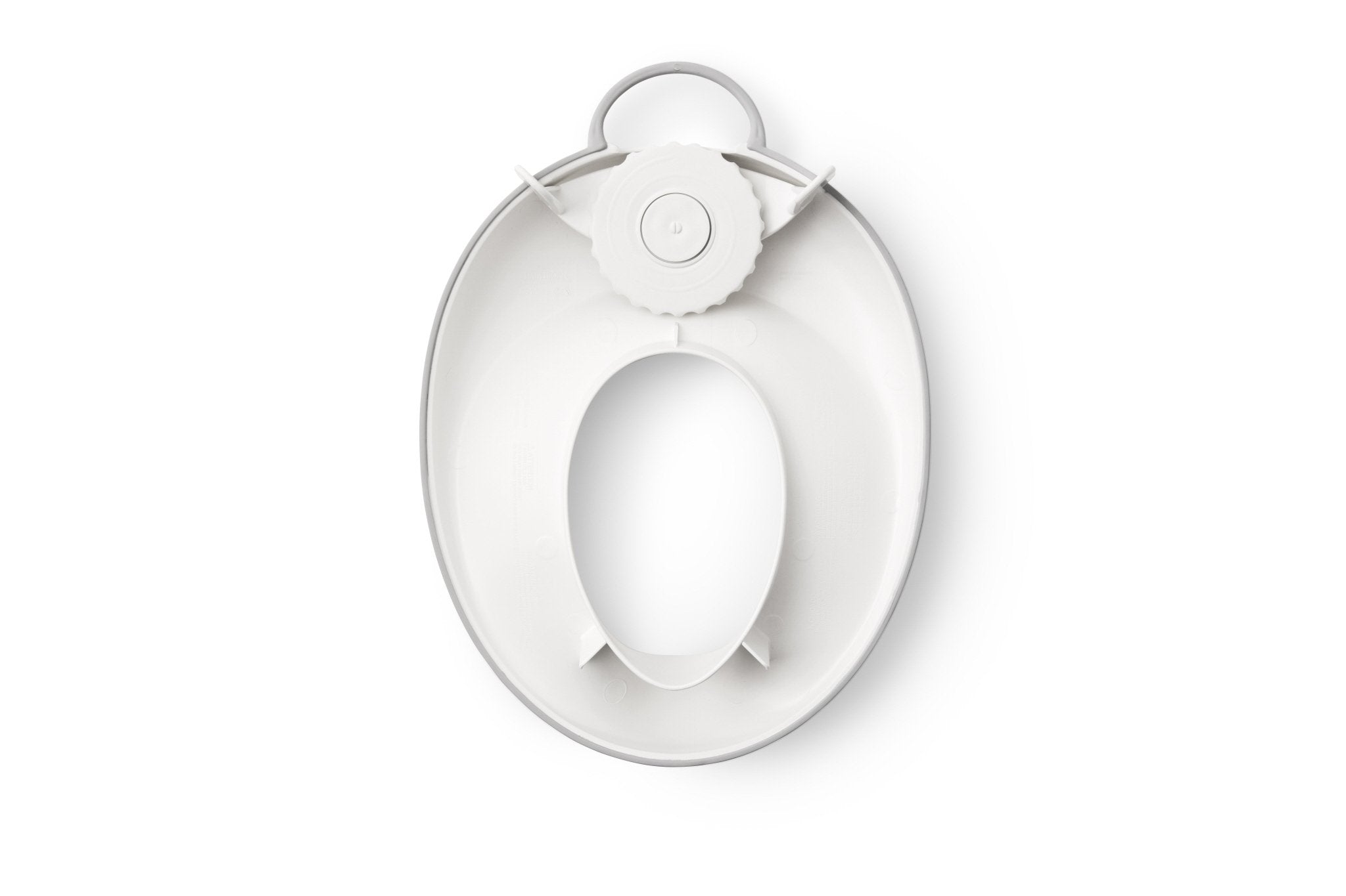 BabyBjörn toilet trainer placed on adult toilet in bathroom setting for easy fit demonstration