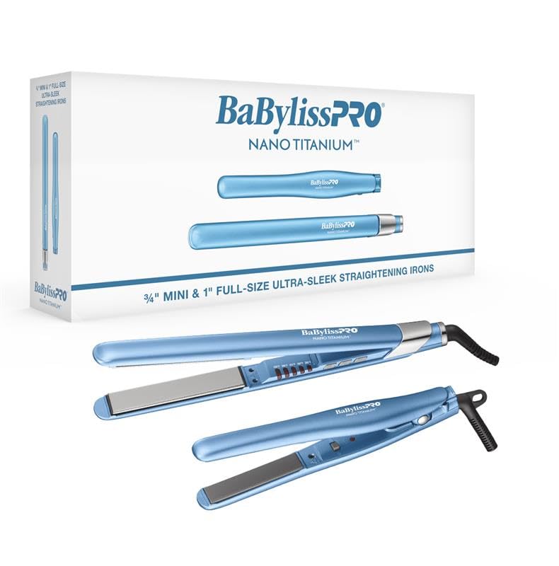 BaBylissPRO mini flat iron front view ideal for touch-ups and travel convenience