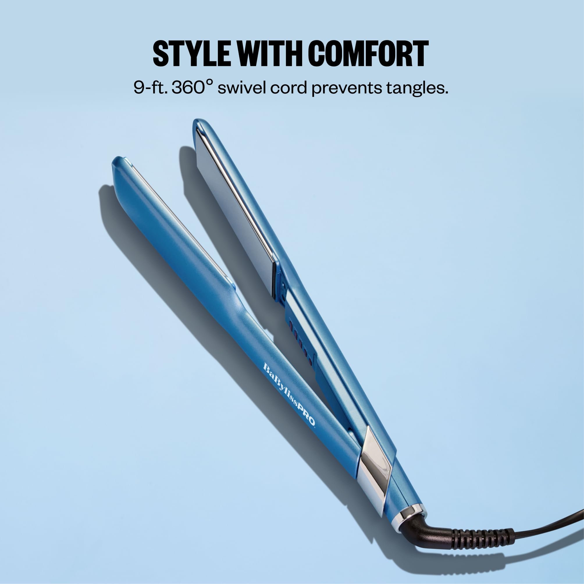 BaBylissPRO slim side profile for comfortable grip and easy maneuvering