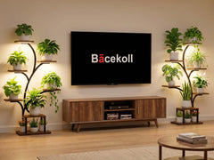 BACEKOLL shelf close-up showing water-resistant particleboard for durable pot support