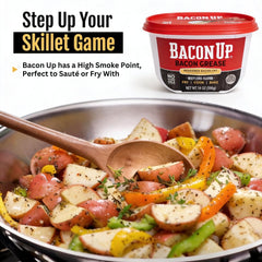 Bacon Up poured into skillet for searing meat delivering rich browning benefit